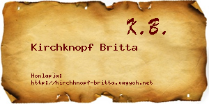 Kirchknopf Britta névjegykártya